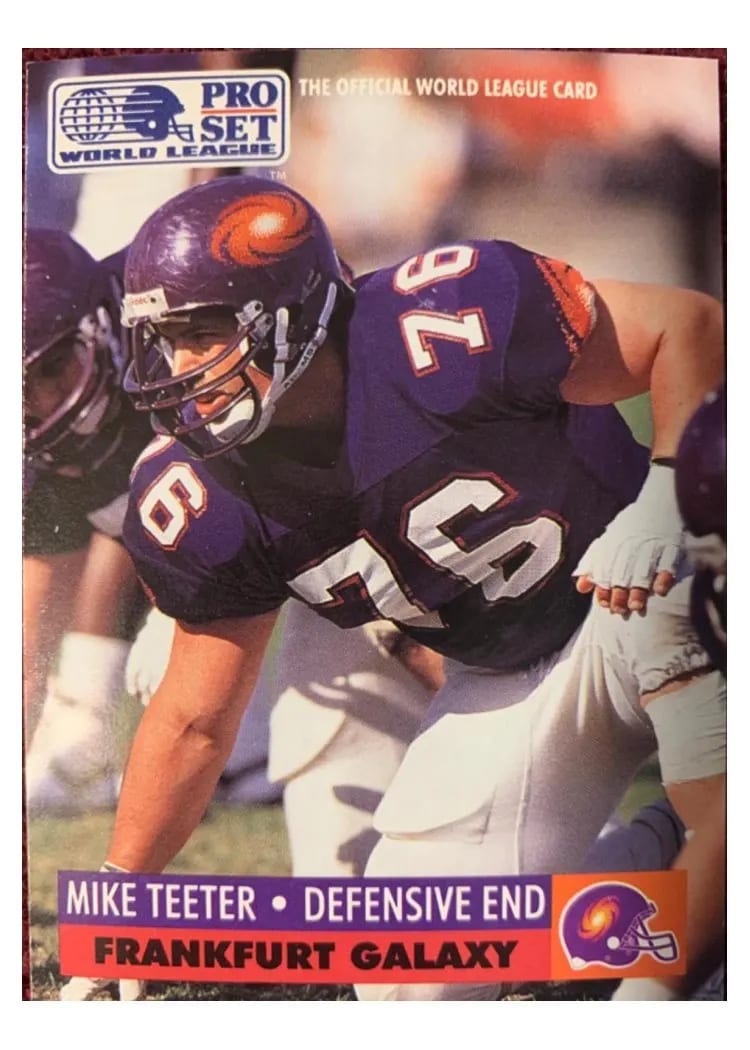 1991 Pro Set Wlaf Inserts Mike Teeter #11 card