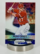 2015 Panini Prizm Mike Trout Red White Blue Mojo Prizm #120 card