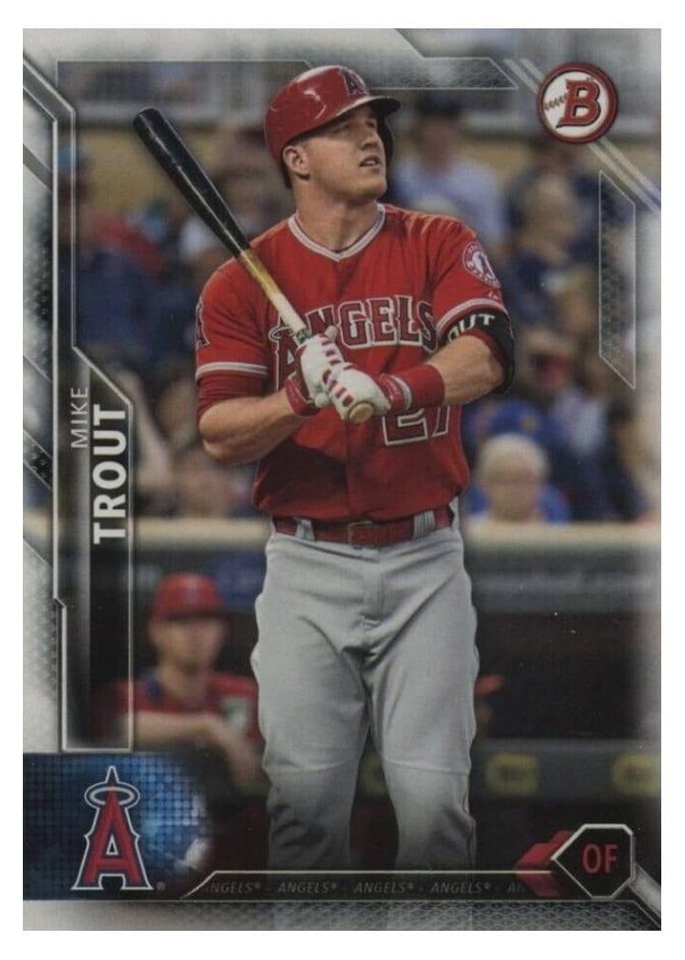 2016 Bowman Base Set Mike Trout #1 card