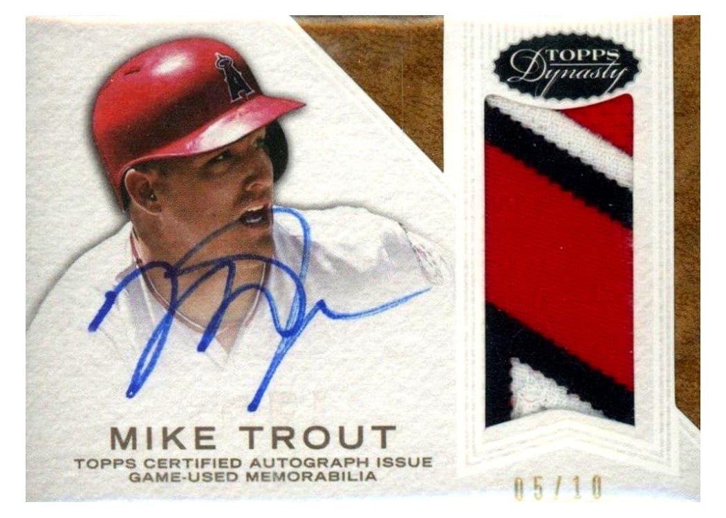 2016 Topps Dynasty Autograph Patches Mike Trout #AP-MT2 card
