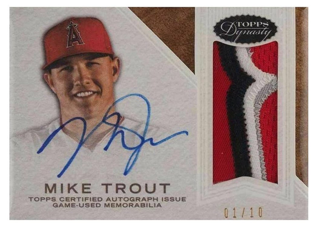 2016 Topps Dynasty Autograph Patches Mike Trout #AP-MT5 card