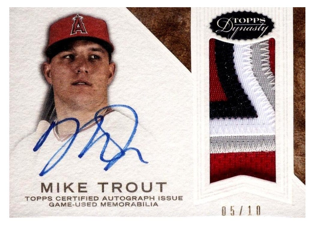 2016 Topps Dynasty Autograph Patches Mike Trout #AP-MT6 card