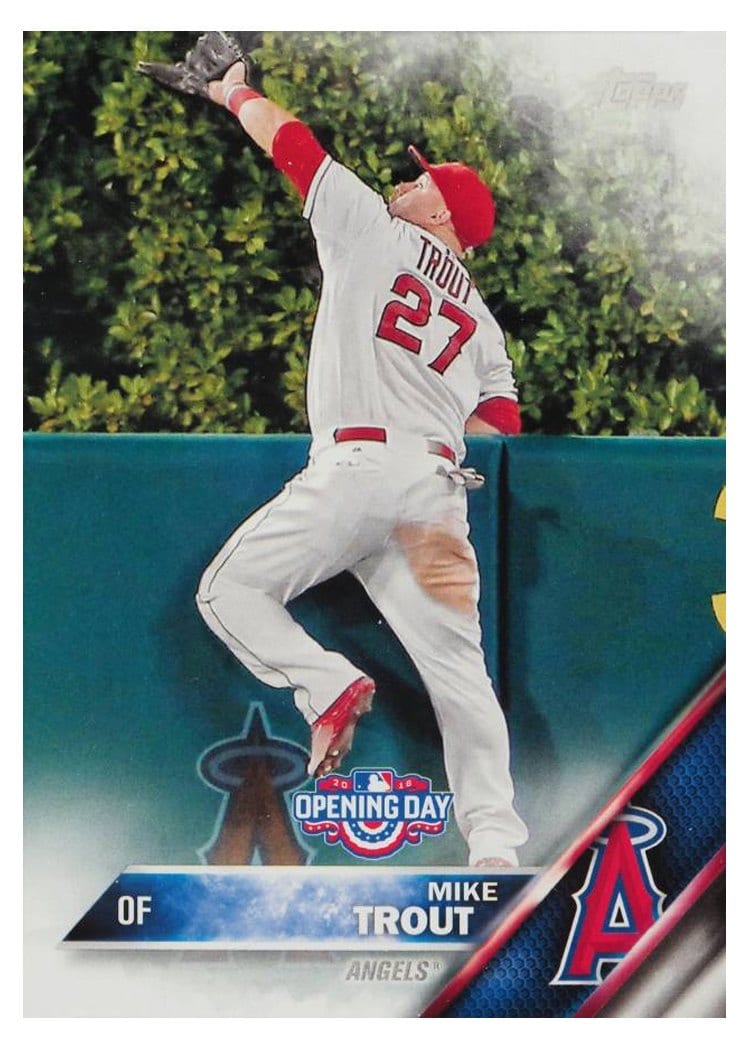 2016 Topps Opening Day Base Set Mike Trout #OD-1 card