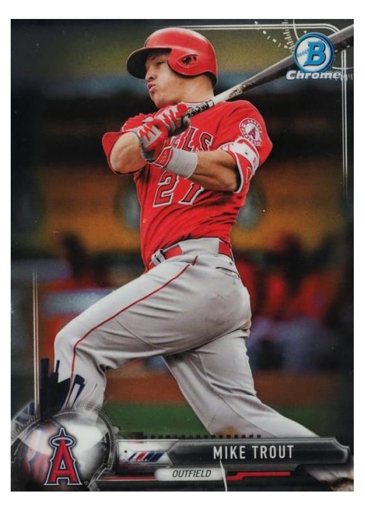 2017 Bowman Chrome Base Set Mike Trout #100 card