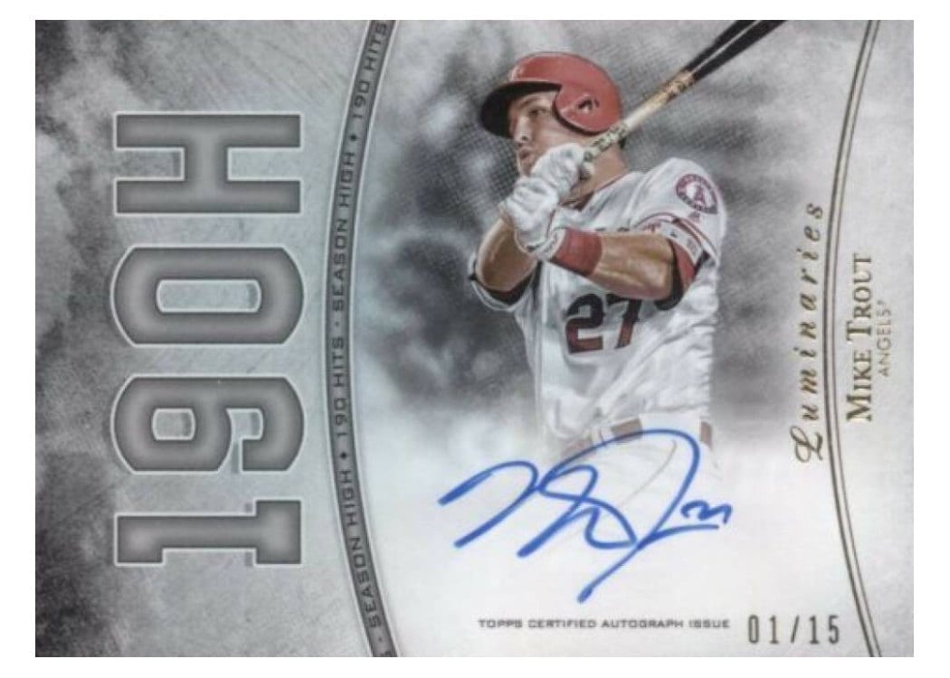 2017 Topps Luminaries Hit Kings Autographs Mike Trout #HK-MT card