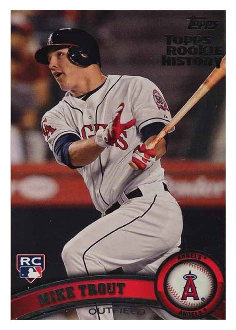 2018 Topps Archives Topps Rookie History Mike Trout #US175 card