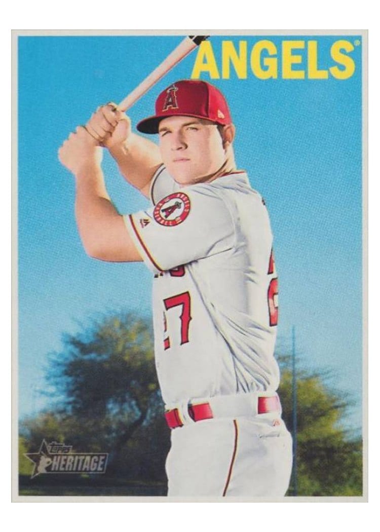 2019 Topps Heritage Base Set Mike Trout #485 card