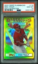 2020 Topps Finest Flashbacks Mike Trout Gold Refractor #116 card