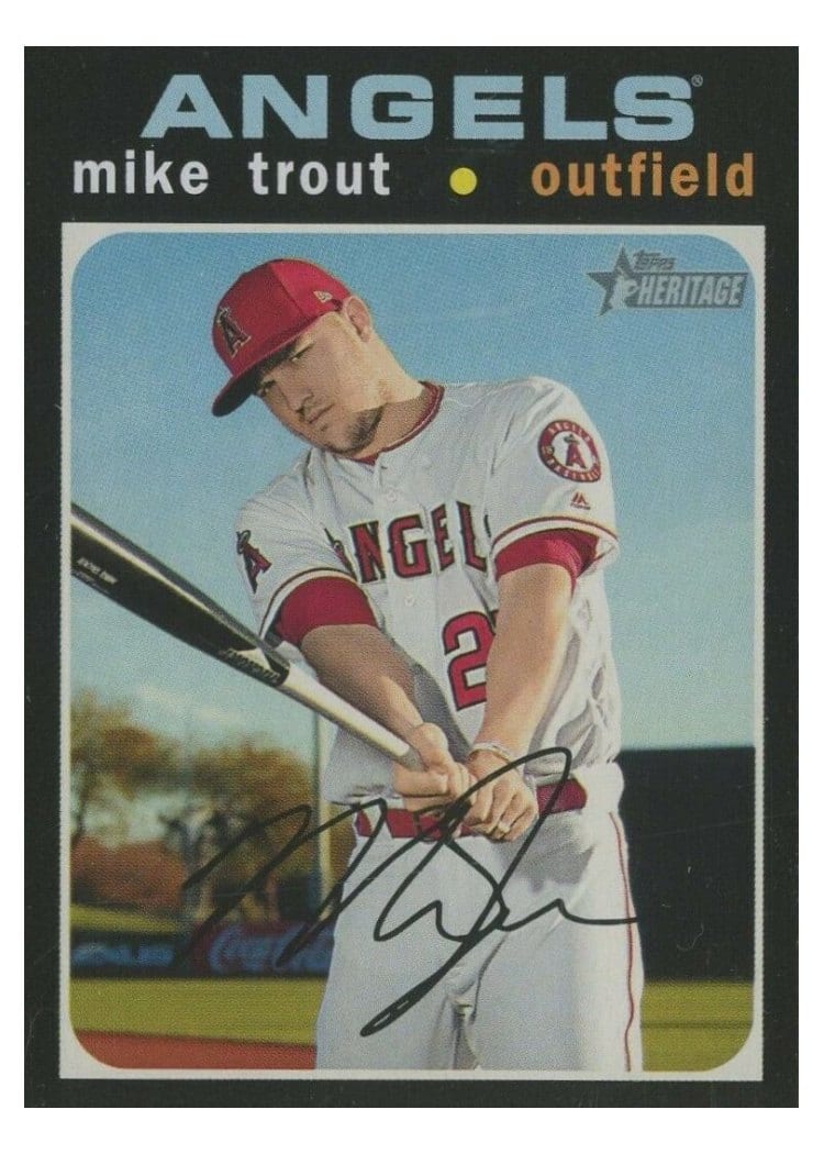 2020 Topps Heritage Base Set Mike Trout #466 card