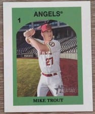 Mike Trout 2021 Topps Heritage 1972 Topps Venezuela Stamps card