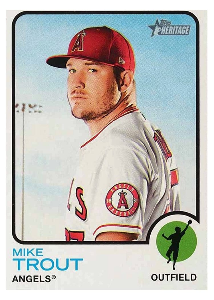 2022 Topps Heritage Base Set Mike Trout #100 card