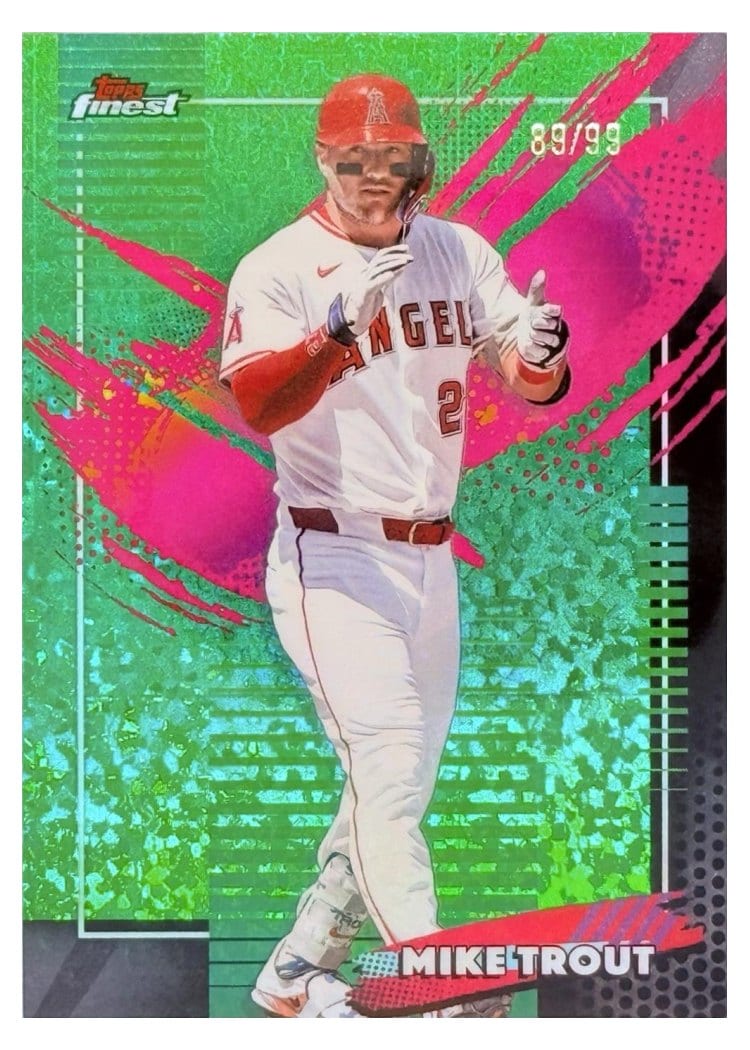 2026 Topps Finest Mike Trout Green Mini Diamond Refractor #296 card