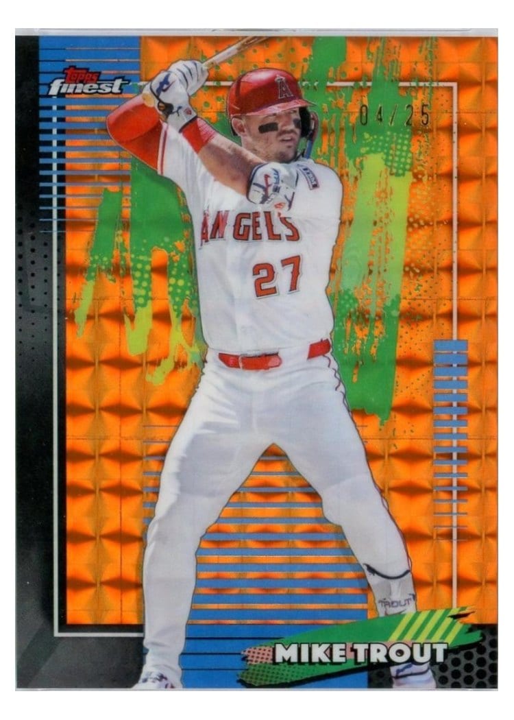 2026 Topps Finest Mike Trout Orange Geometric Refractor #58 card