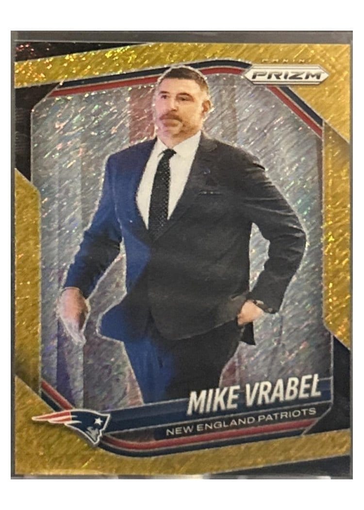 2025 Panini Prizm Base Set Mike Vrabel Gold Wave #110 card