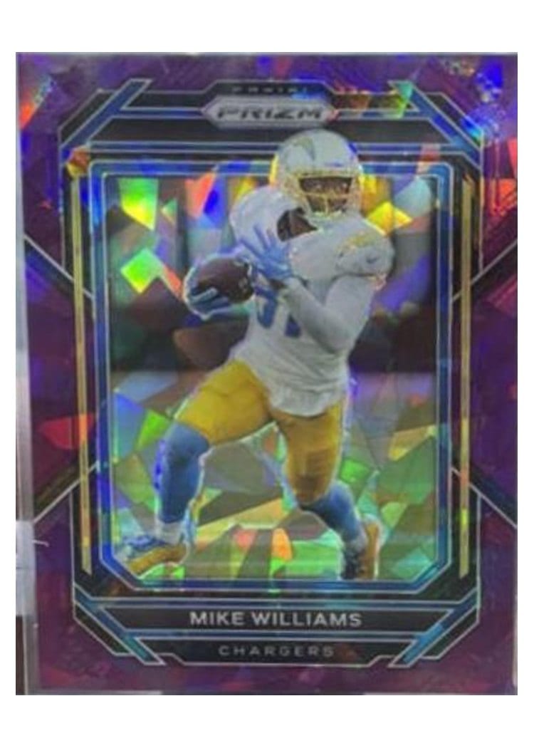 2022 Panini Prizm Base Set Mike Williams Purple Ice #152 card
