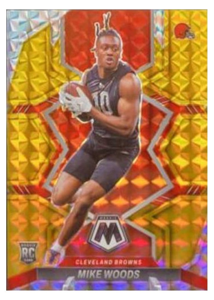 2022 Panini Mosaic Base Set Mike Woods Gold #350 card