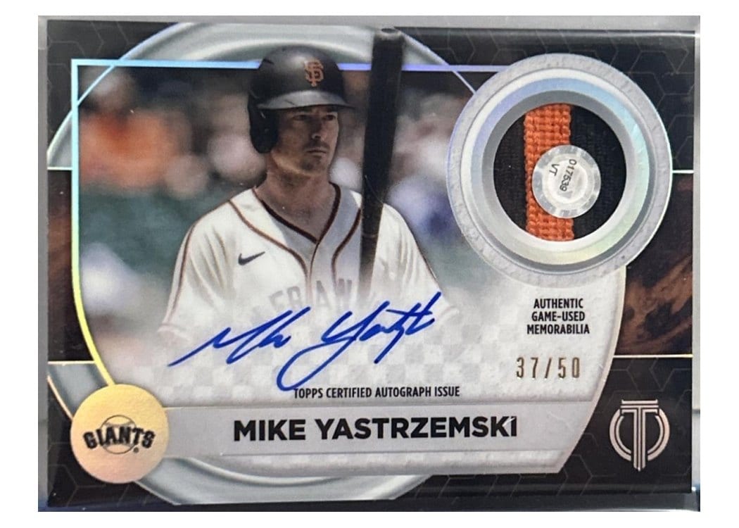 2022 Topps Tribute Autograph Patches Mike Yastrzemski #AP-MY card
