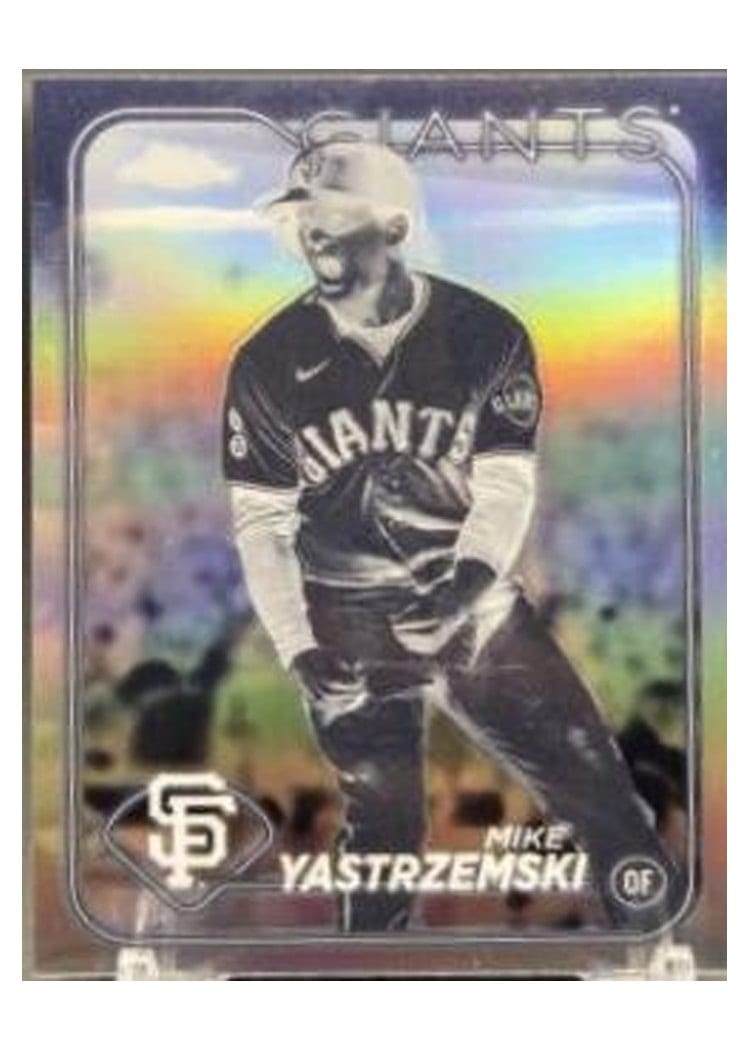 2024 Topps Chrome Base Set Mike Yastrzemski Negative Refractor #87 card