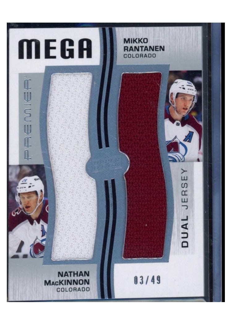 2023-24 Upper Deck Premier Premier Mega Jersey Duos Mikko Rantanen/Nathan MacKinnon #PM2-RM card