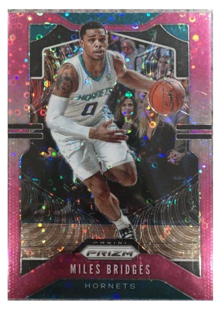 2019-20 Panini Prizm Base Set Miles Bridges Fast Break Prizm Pink #55 card