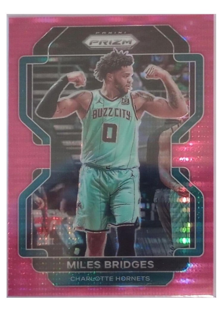 2021-22 Panini Prizm Base Set Miles Bridges Pink Pulsar Prizm #132 card