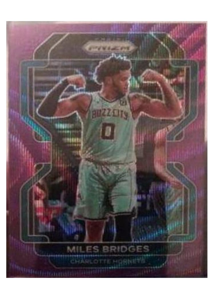 2021-22 Panini Prizm Base Set Miles Bridges Purple Wave #132 card