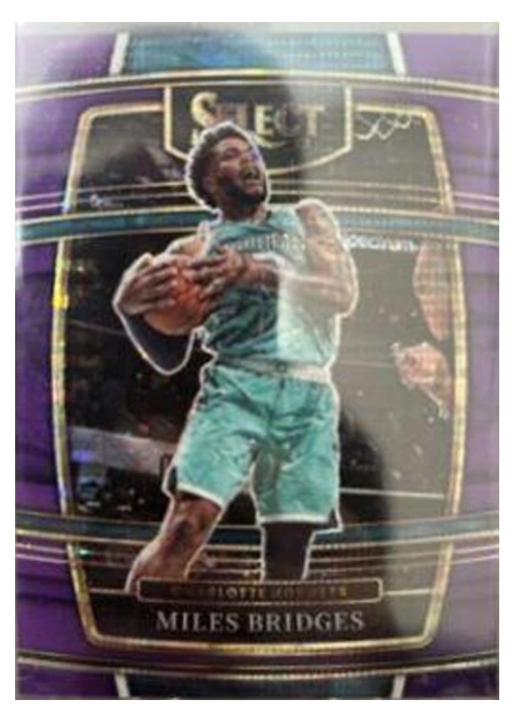 2021-22 Panini Select Base Set Miles Bridges Neon Purple Pulsar #42 card