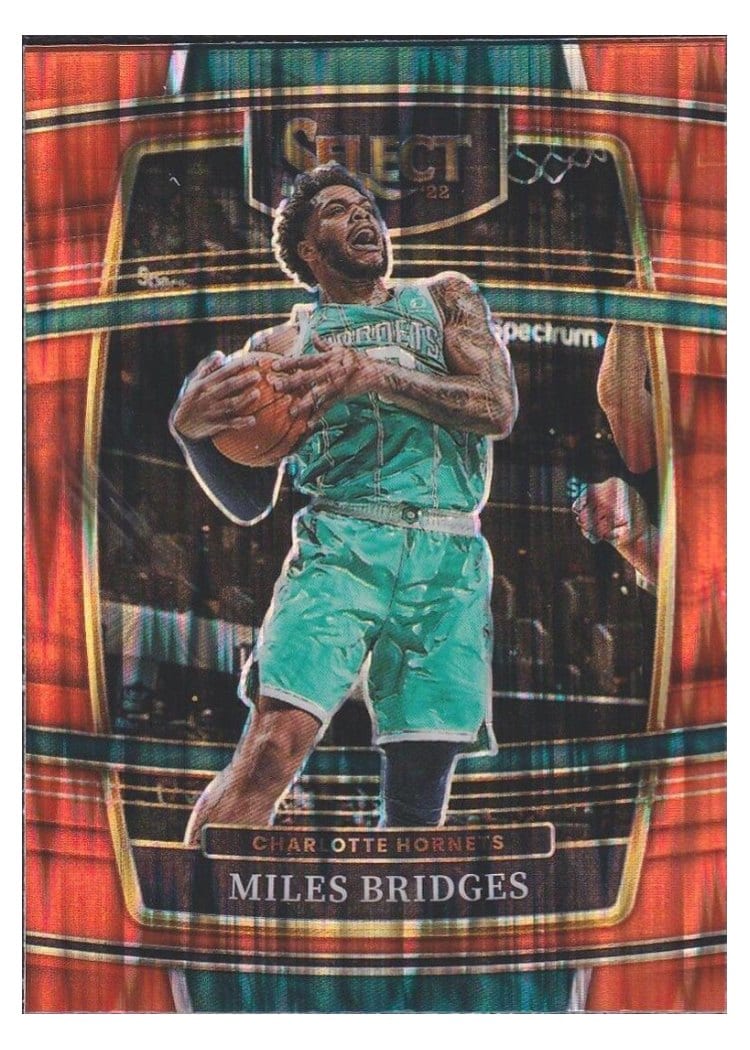 2021-22 Panini Select Base Set Miles Bridges Orange Flash Prizm #42 card