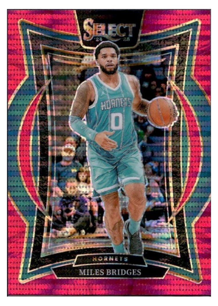 2024-25 Panini Select Base Set Miles Bridges Neon Purple Pulsar Prizm #8 card