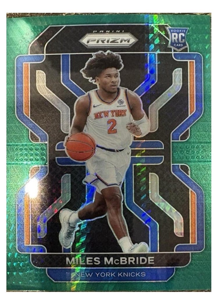 2021-22 Panini Prizm Base Set Miles McBride Green Hyper Prizm #283 card