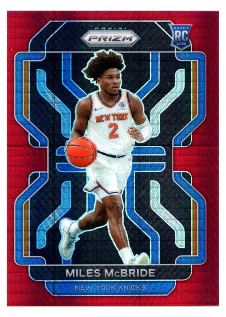 2021-22 Panini Prizm Base Set Miles McBride Red Hyper Prizm #283 card