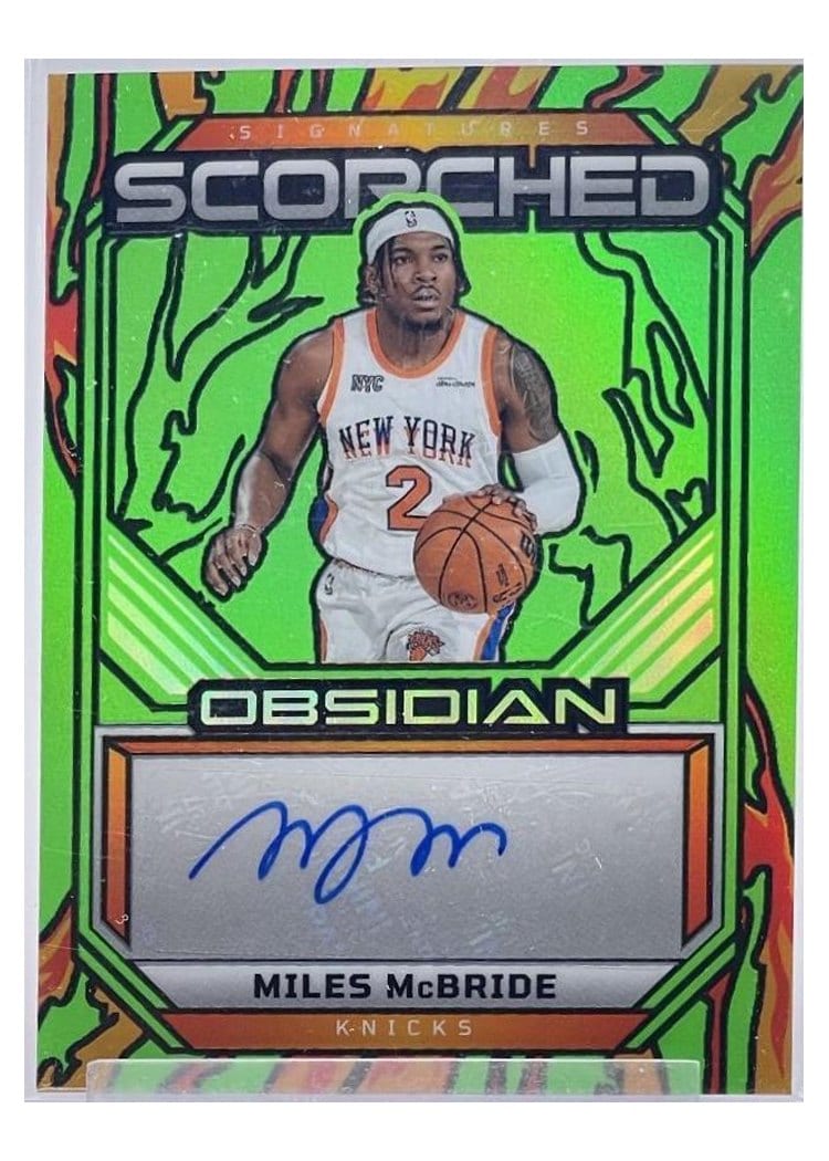 2024-25 Panini Obsidian Scorched Signatures Miles McBride #SS-MMB card