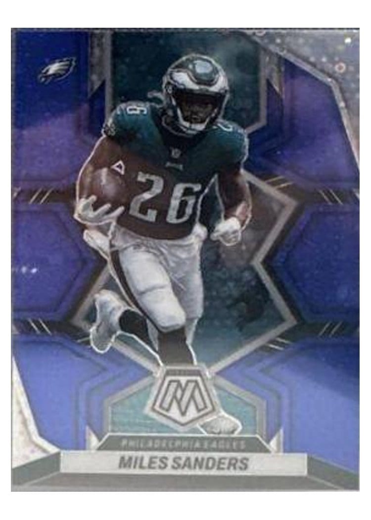 2022 Panini Mosaic Base Set Miles Sanders No Huddle Blue #157 card