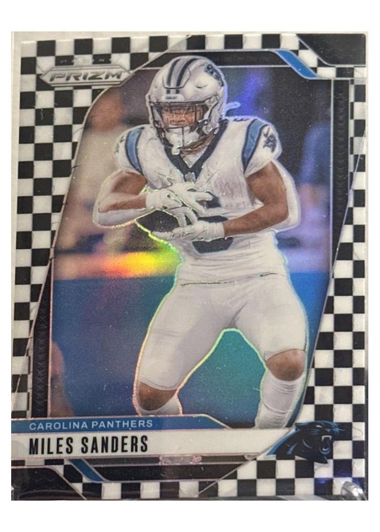 2024 Panini Prizm Base Set Miles Sanders Black White Checker #38 card