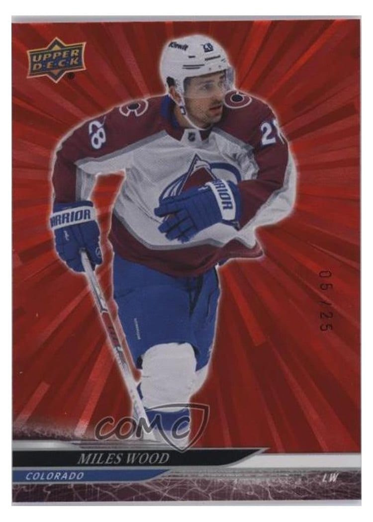 2024-25 Upper Deck Base Set Miles Wood Outburst Red #53 card