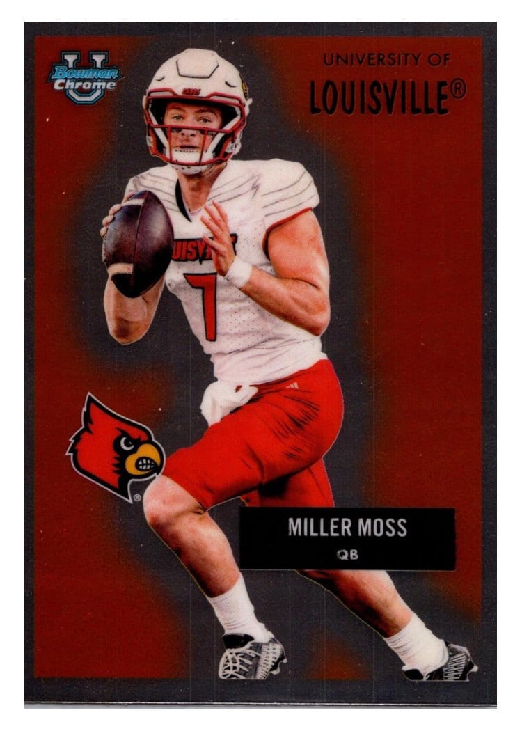2025 Bowman University Chrome 1955 Bowman Football Miller Moss #55AV-13 card
