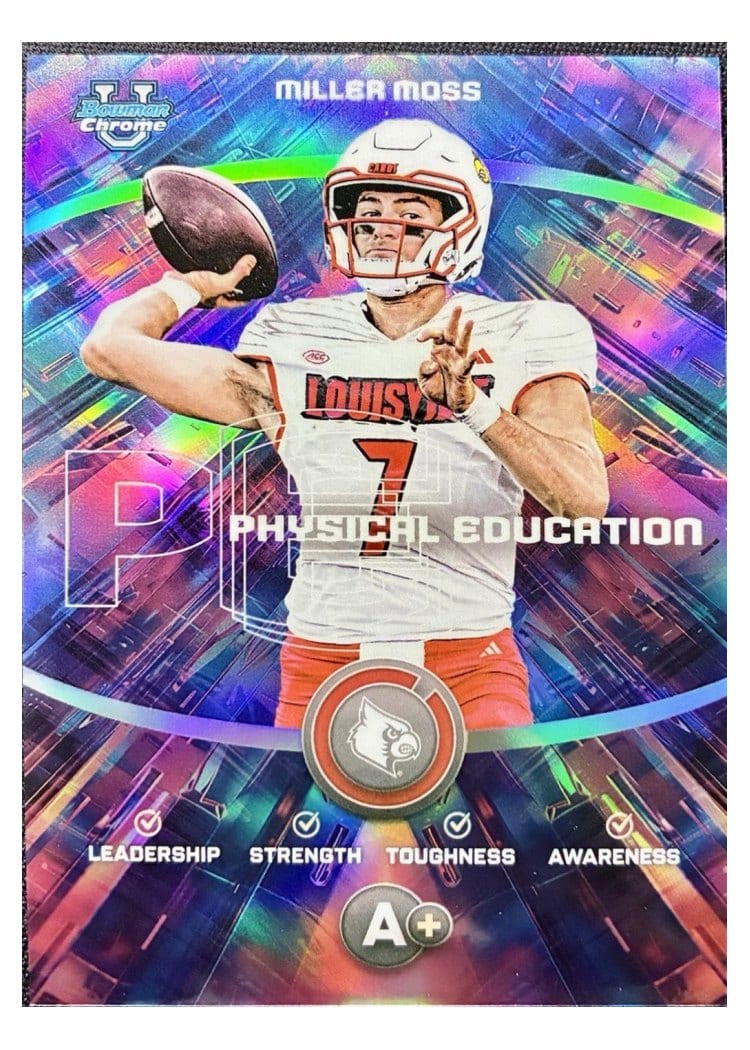 2025 Bowman University Chrome Physical Education Refractor Miller Moss #PE-5 card