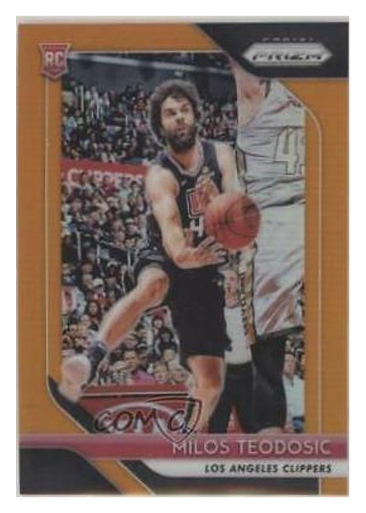 2018-19 Panini Prizm Base Set Milos Teodosic Orange Prizm #214 card