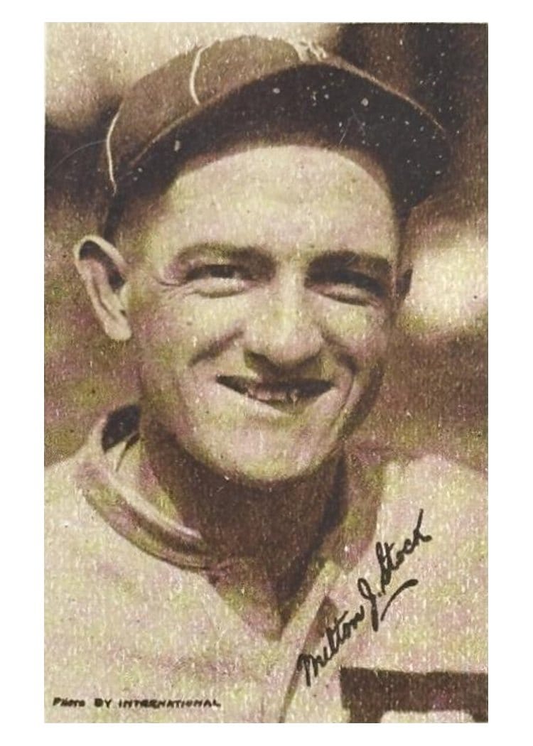 1923 Willard Chocolate Milton J. Stock card
