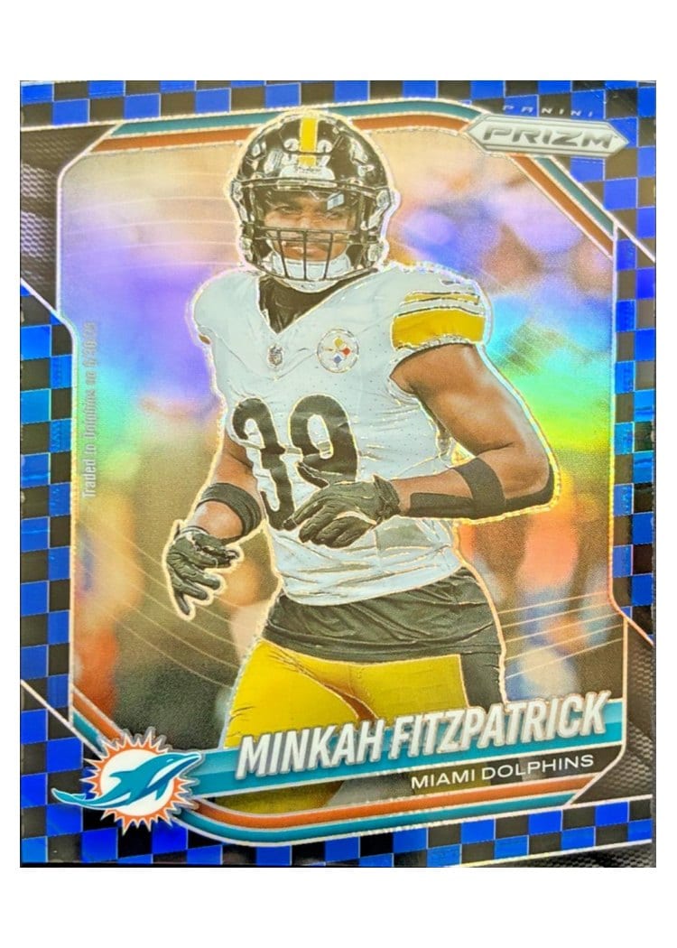 2025 Panini Prizm Base Set Minkah Fitzpatrick Black Blue Checker #132 card