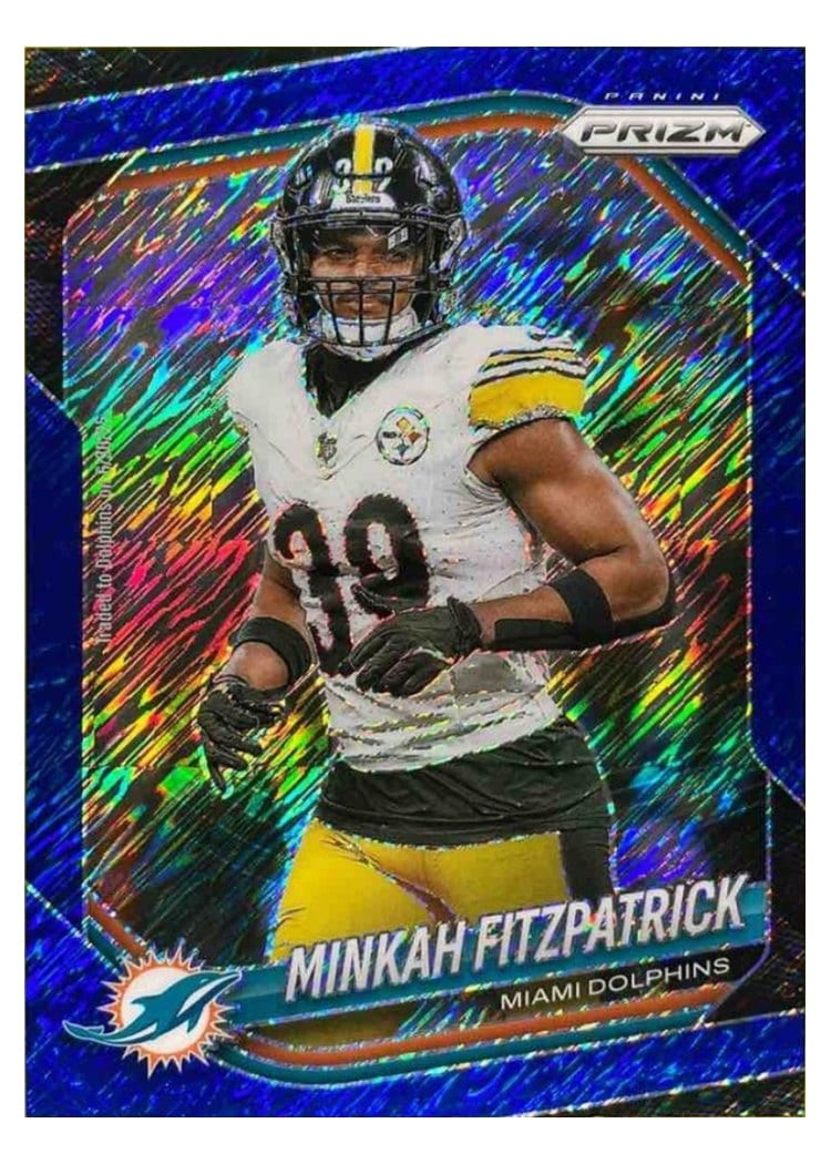 2025 Panini Prizm Base Set Minkah Fitzpatrick Blue Shimmer #132 card