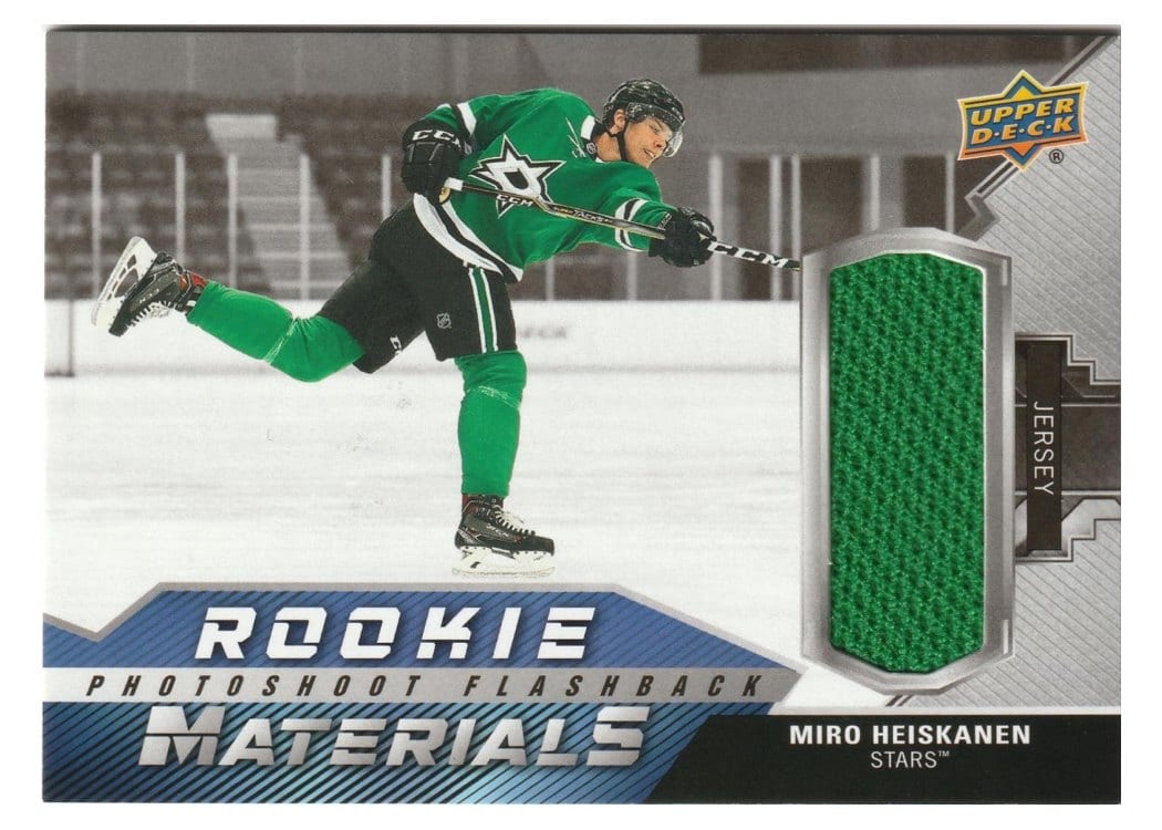 2020-21 Upper Deck Rookie Photoshoot Flashback Materials Miro Heiskanen #RPF-MH card