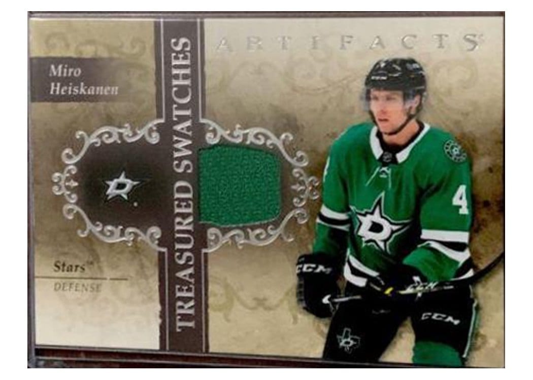 2021-22 Upper Deck Artifacts Treasured Swatches Miro Heiskanen #TS-MH card