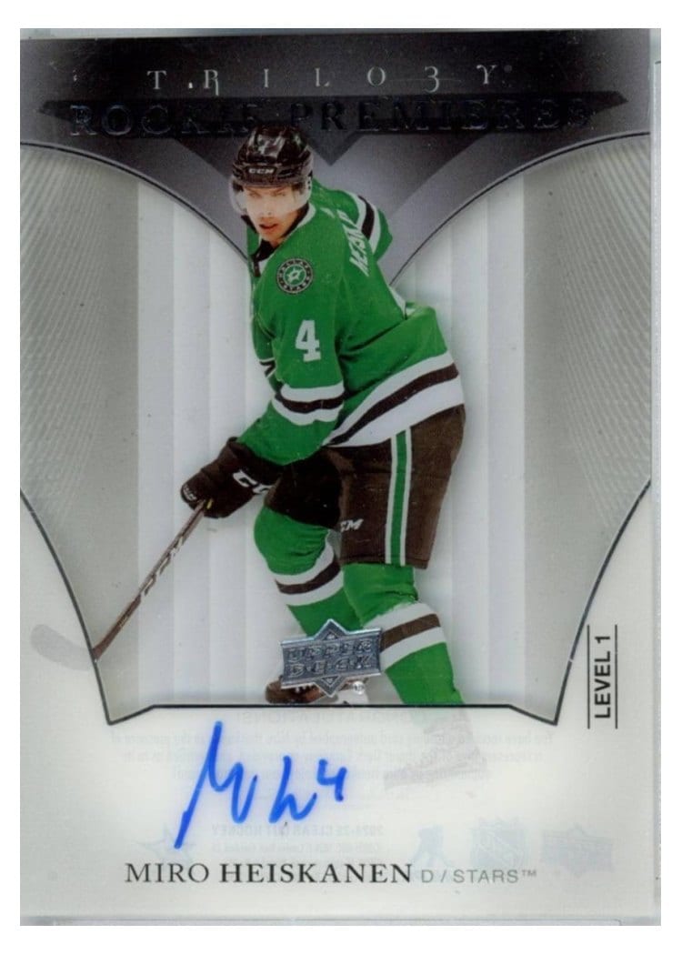 2024-25 Upper Deck Clear Cut Rookie Tribute Autos Miro Heiskanen #RA-3N card