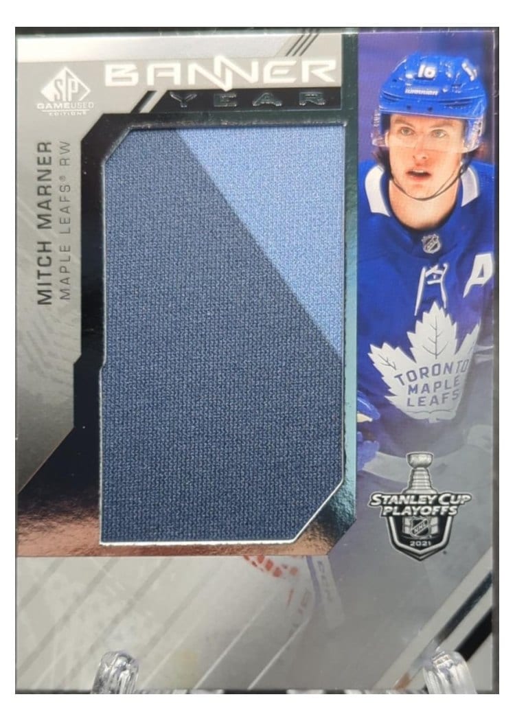 2021 SP Game Used NHL Stanley Cup Playoffs Banner Year Relics Mitch Marner #BYSC-MM card