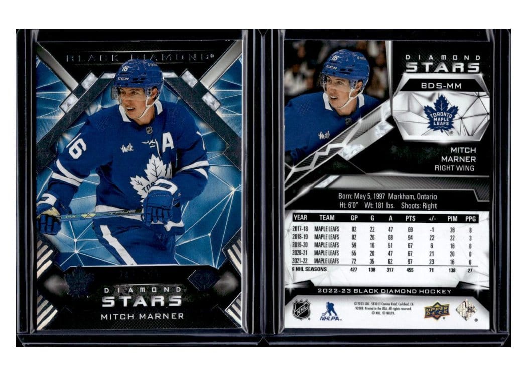 2022-23 Upper Deck Black Diamond Diamond Stars Mitch Marner #BDS-MM card