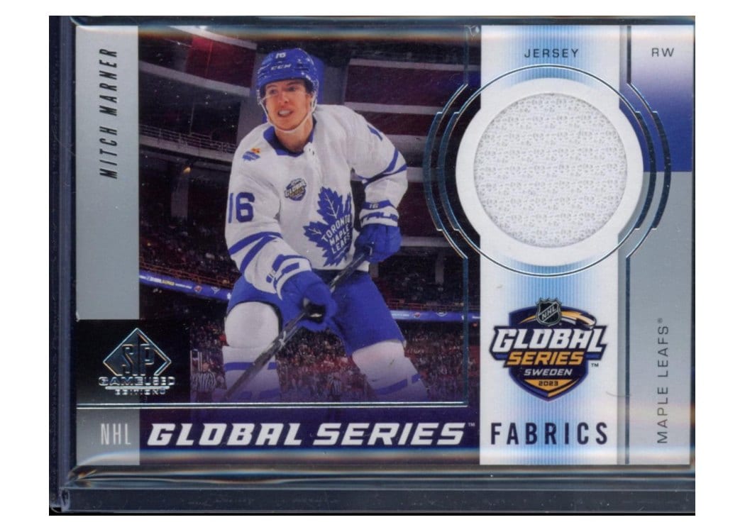 2024-25 SP Game Used 2023 Global Series Sweden Fabrics Mitch Marner #GSF-MM card