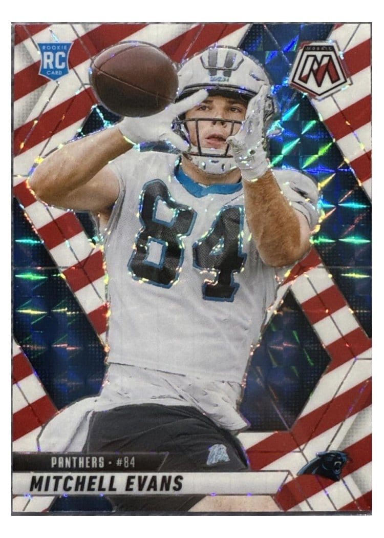 2025 Panini Mosaic Base Set Mitchell Evans Red White Stripe #344 card