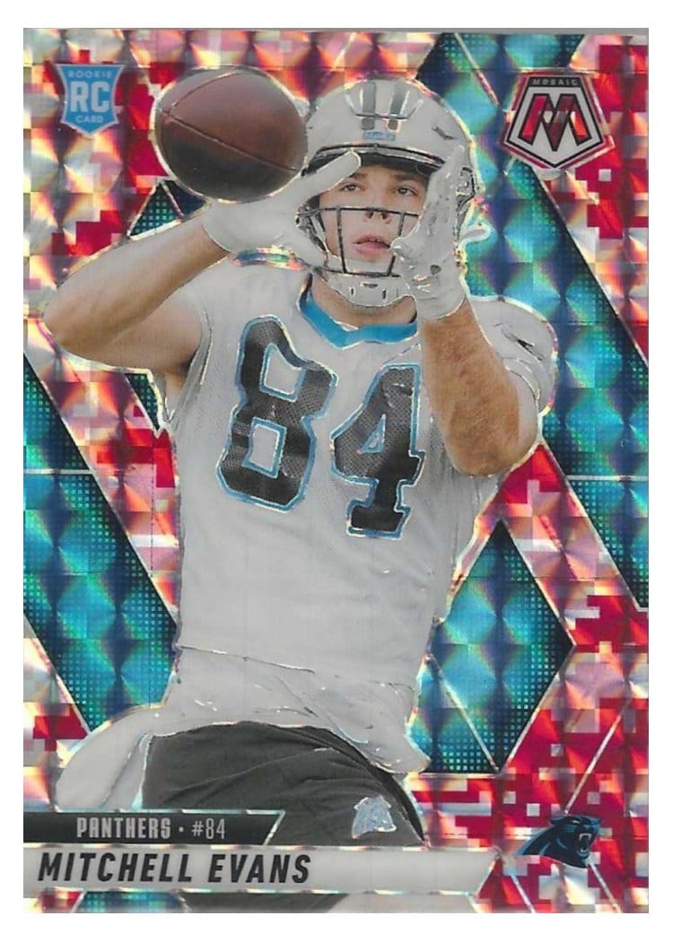 2025 Panini Mosaic Base Set Mitchell Evans Camo Red #344 card