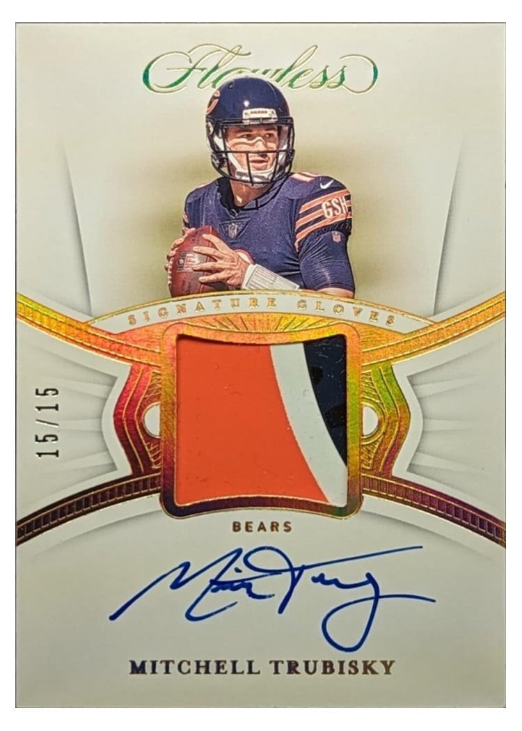 2021 Panini Flawless 2020 Panini Flawless Update I: Signature Gloves Mitchell Trubisky #SG-MTR card